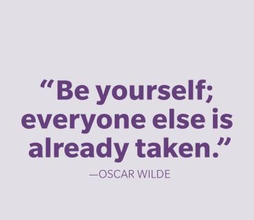 Be yourself everyone else is taken Oscar Wilde Quote with purple background 