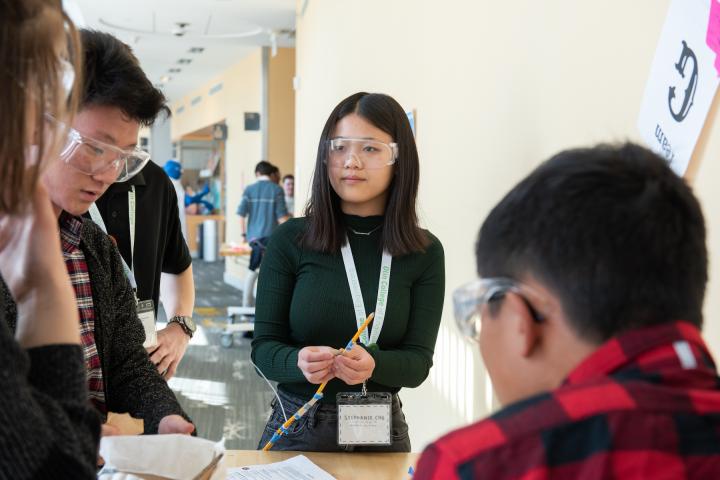 A prospective student works on a project task during Candidates Weekend 2020.
