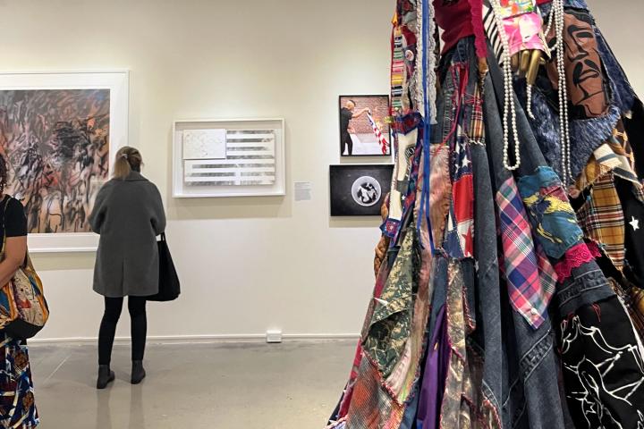 American flag built using marks collected from the different people and places that make up our country.