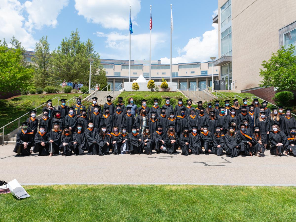 The Olin College of Engineering Class of 2021 Graduates pose for their class photo on May 16, 2021.