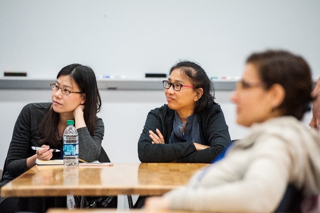 People sitting in a classroom.