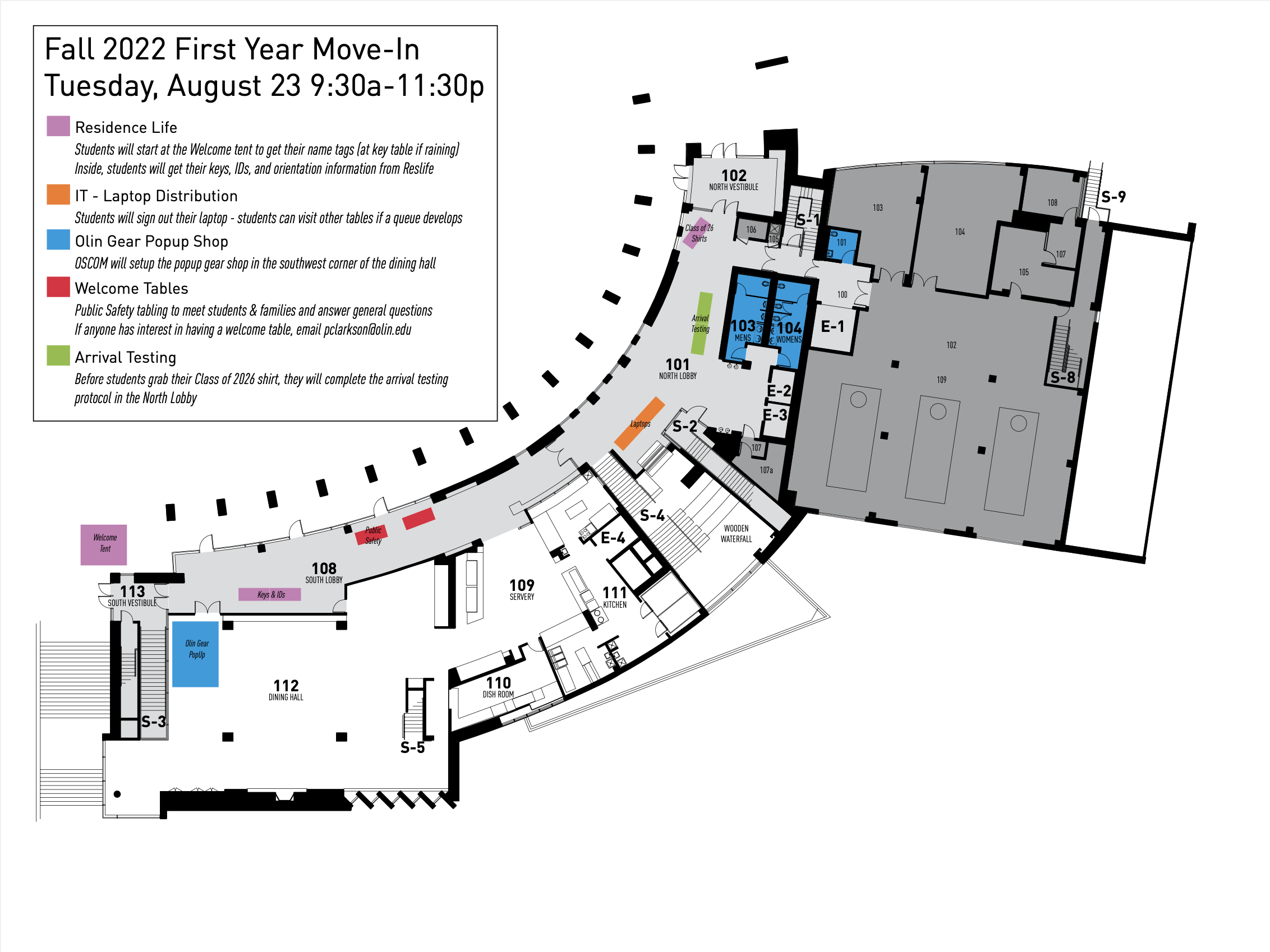 Olin Move In 2022 Map