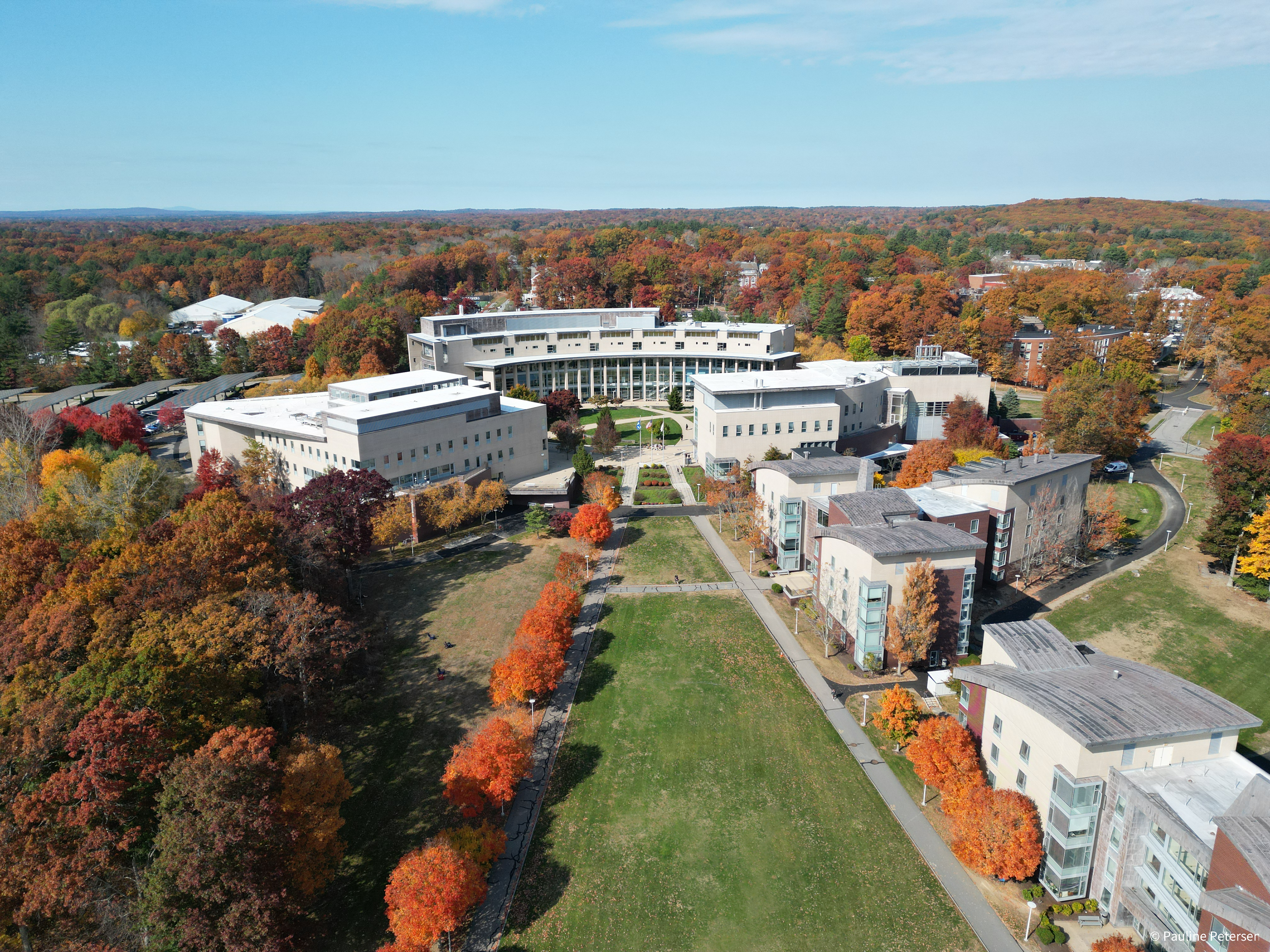 Aerial Olin Fall Image of Campus