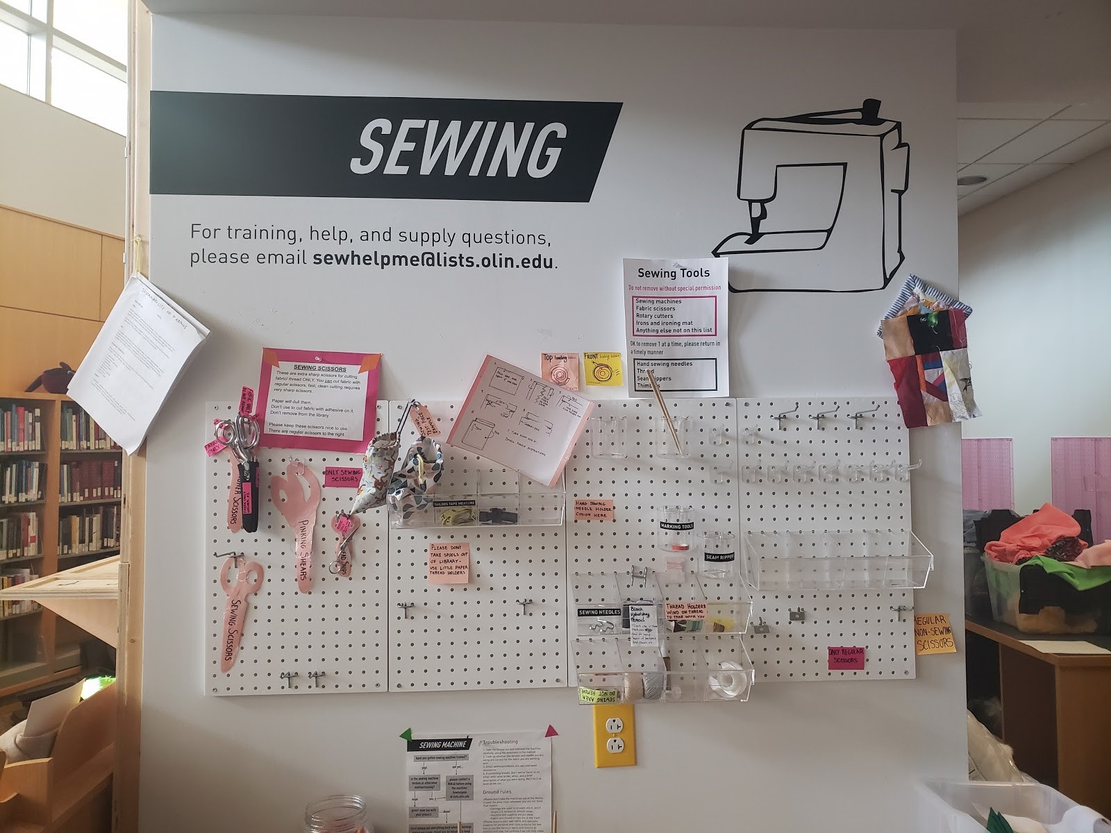 A sewing station.