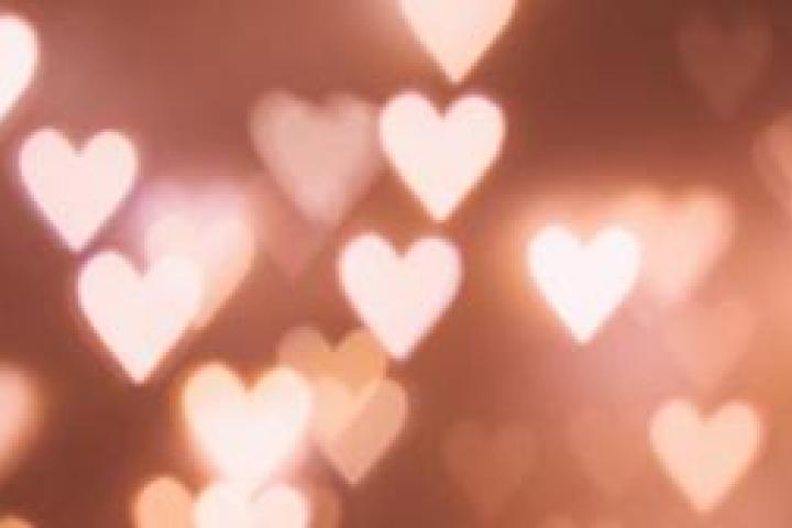 Pink glowing hearts