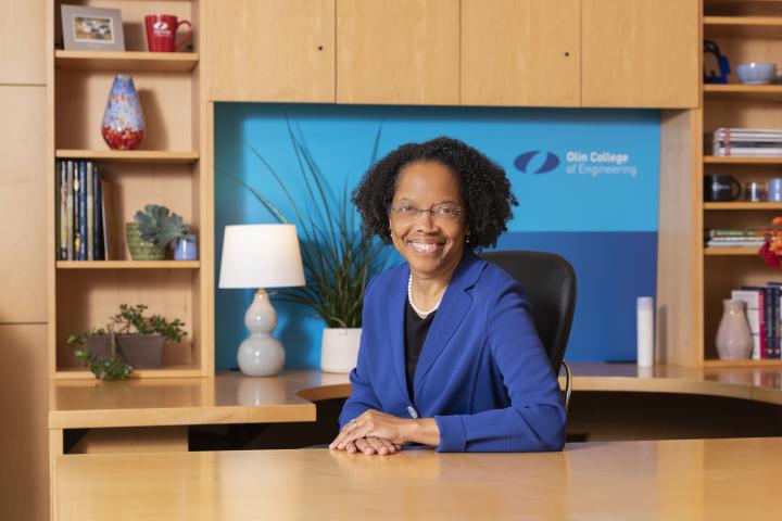 A photo of Olin College President Gilda Barabino in her office