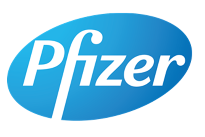 The blue and white pfizer logo