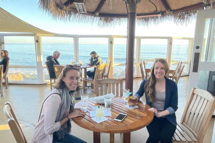 Mandy Korpusik '13 with Mandy's sister Angie Korpusik in Malibu, California in January, 2022.
