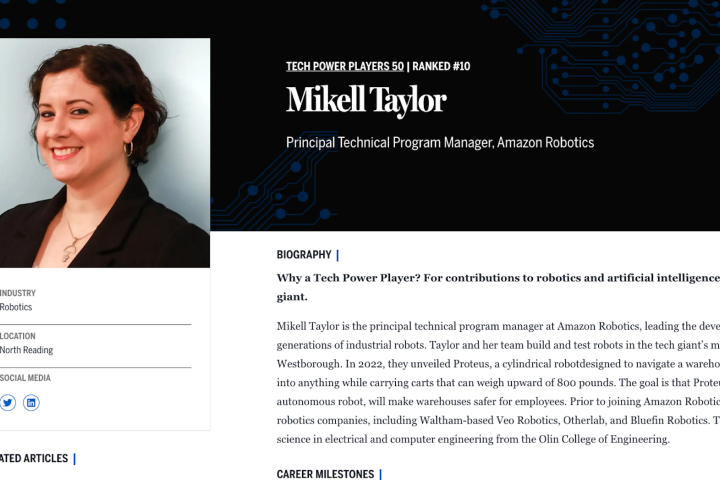 Mikell Taylor '06 in the Boston Globe for Tech Power Players 50 list.