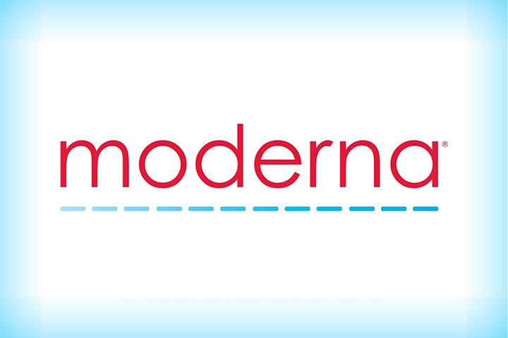 Moderna logo on background