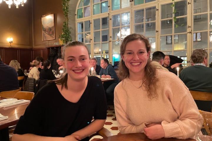Nicola van Moon '23  and Courtney Beach, Assistant Director for International and Post Graduate Programs in Sweden 