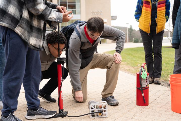 Olin students working on project