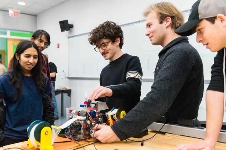 The PIE Turing machine team demo their build to fellow students