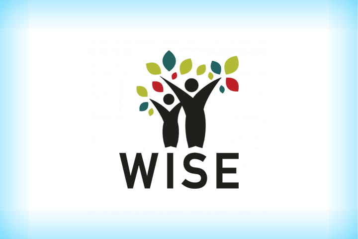 BU WISE WISE written below two human figures with hands raised like trees and leaves