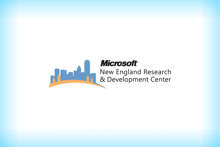 Blue and yellow city scape logo for Microsoft New England Research and Development Logo