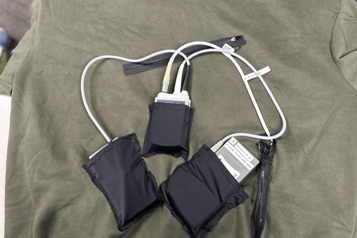 The assistive technology prototype device designed by Olin students for LVAD users.