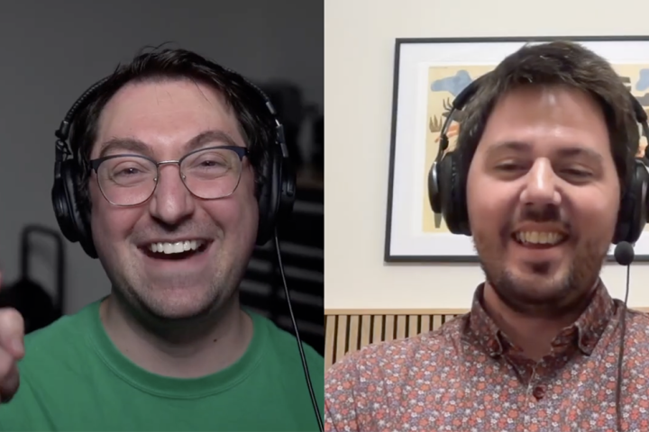 Olin Alumni Podcast host Sean Lowen and guest Aidan McLaughlin