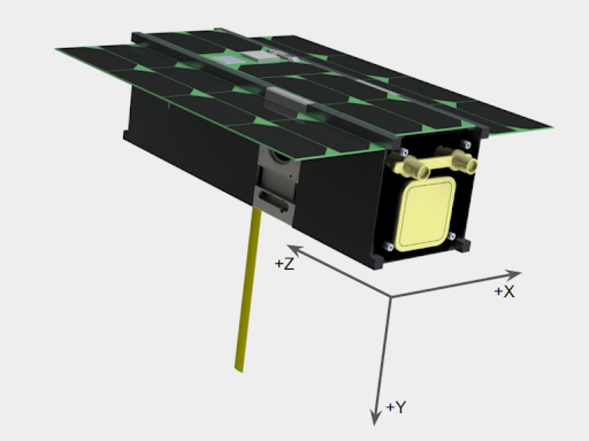 Render of the SWARM-EX CubeSat assembly