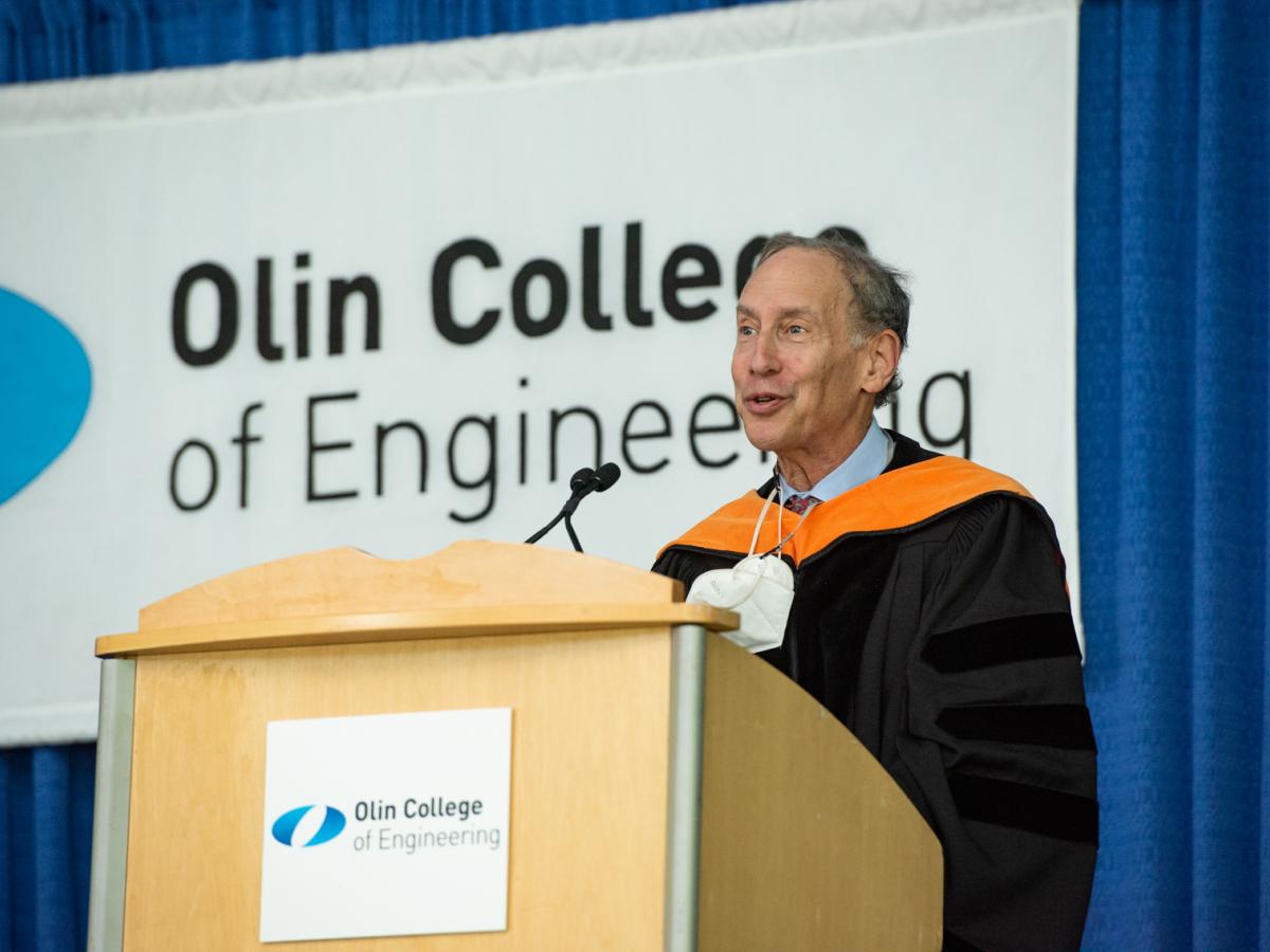 Dr. Robert S. Langer gives the 16th Olin College Commencement Address on May 16, 2021