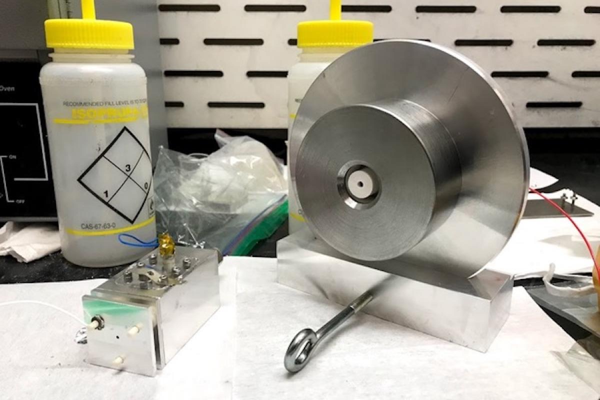 A picture of the team's original thruster built back in 2018. A picture of the team's original thruster built back in 2018.