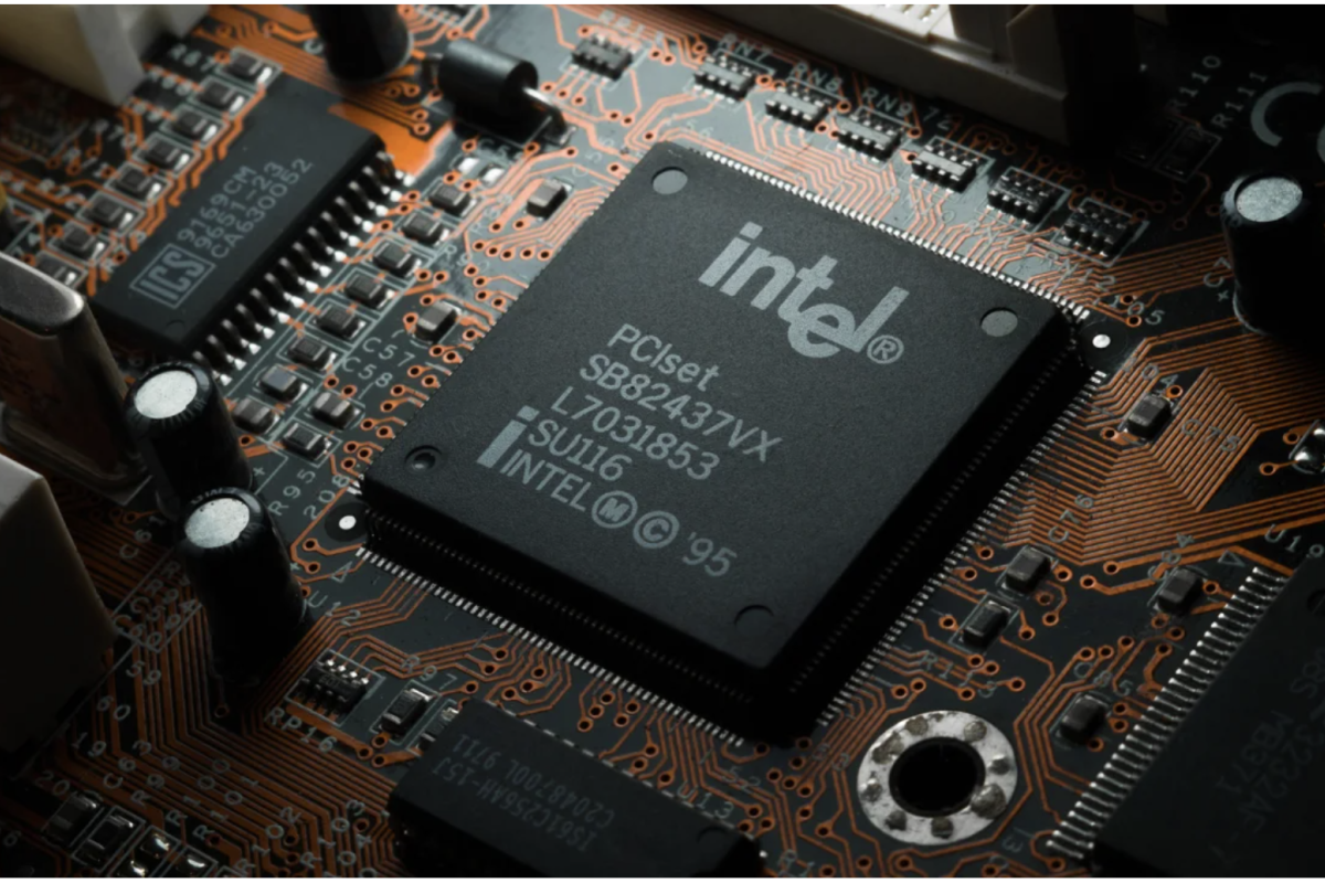 A photo of an Intel chip