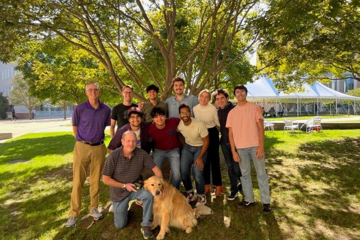 Tech Venture Capstone class, with co professors (and Pico the dog)