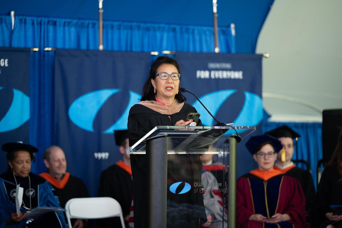 Commencement 2024 - Jeannie Diefenderfer Commencement 2024 - Jeannie Diefenderfer addressing class of 2024