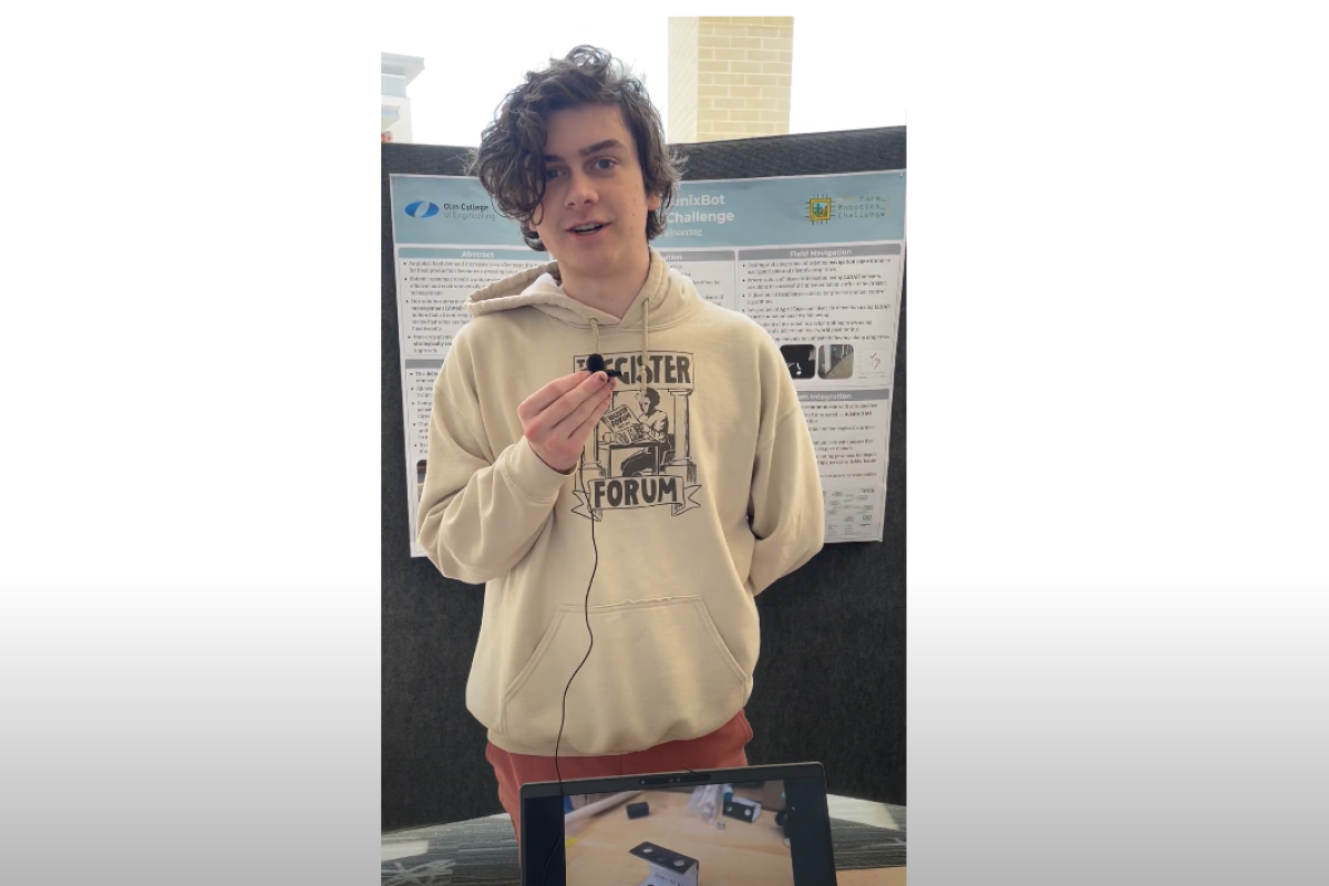 Toby '27 introduces the Olin College RobotLab's Robot Weeder!