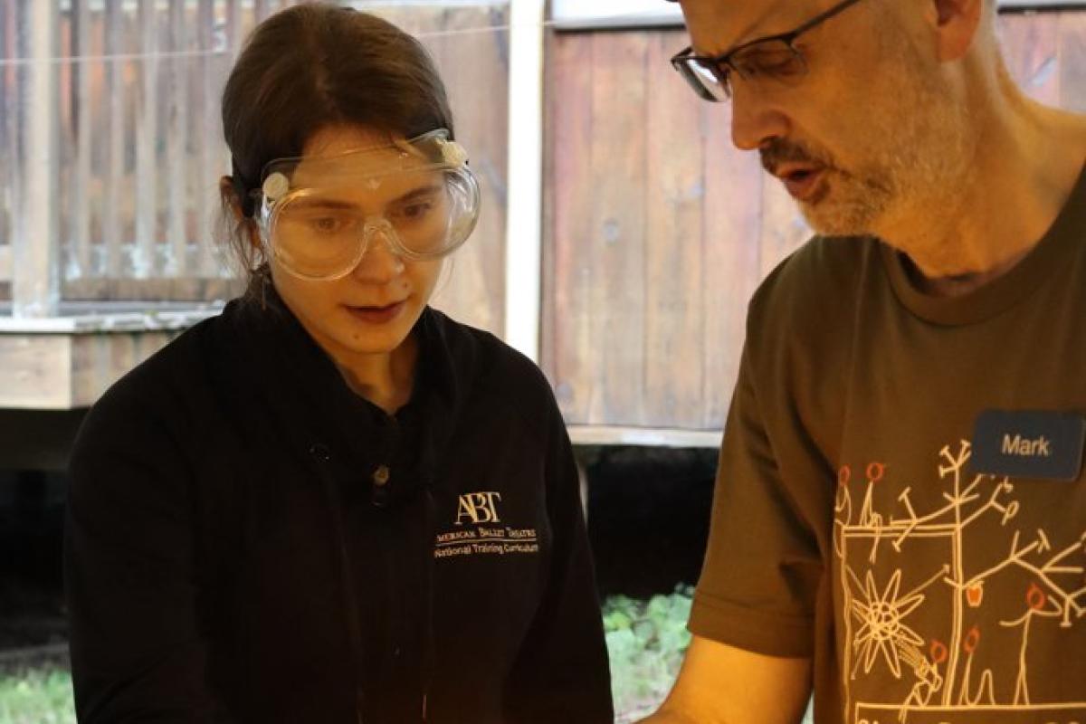 Ilana joining a glassblowing workshop at SigmaCamp Ilana joining a glassblowing workshop at SigmaCamp