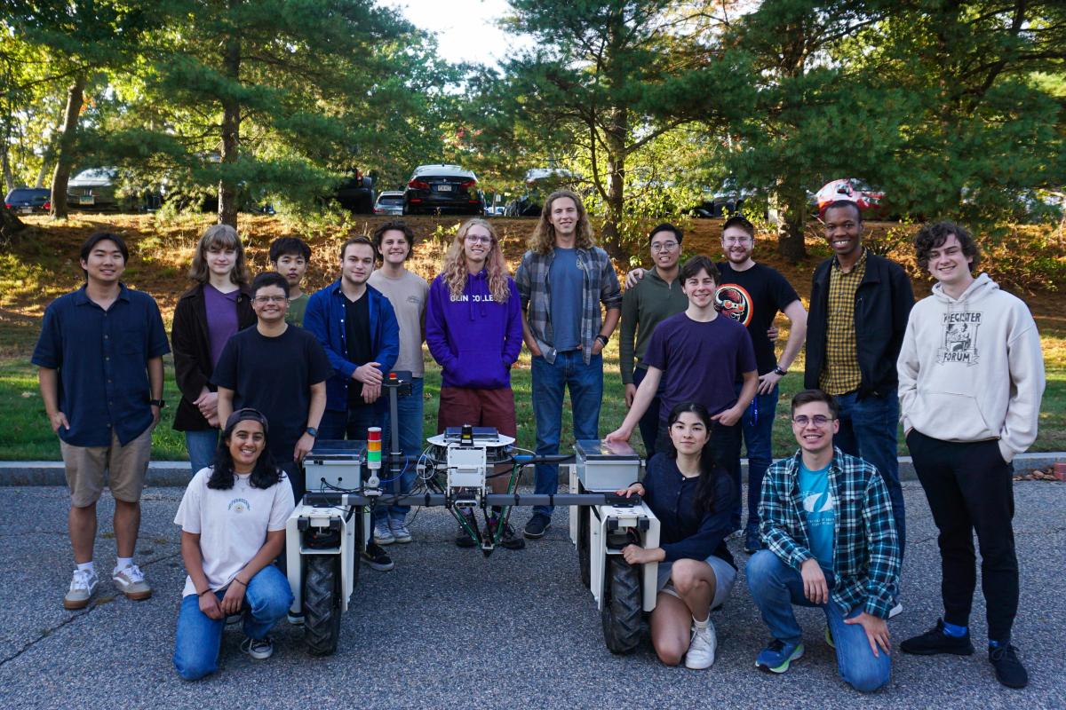 The Phoenix Bot team from Olin College of Engineering - pictured here -have won the Farm Robotics Challenge Grand Prize. The Phoenix Bot team from Olin College of Engineering - pictured here -have won the Farm Robotics Challenge Grand Prize.