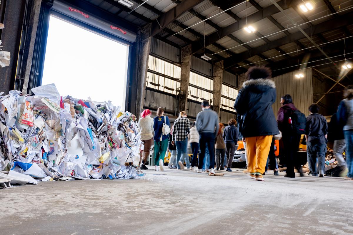SIRC students shown while visiting the Town of Wellesley’s Recycling & Disposal Facility (RDF).