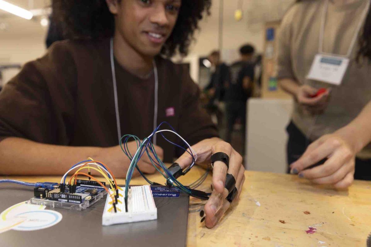 Darian Jimenez '27 is seen at the Generator Buildathon on April 5, 2025. Darian Jimenez '27 is seen at the Generator Buildathon on April 5, 2025.