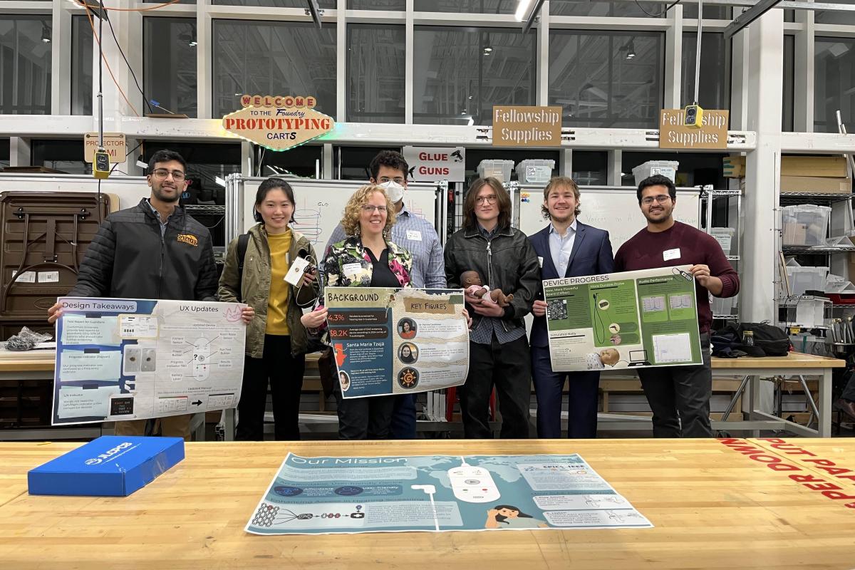 Members of the Fall 2024 DJS Global Health team pose for a photo with their materials.
