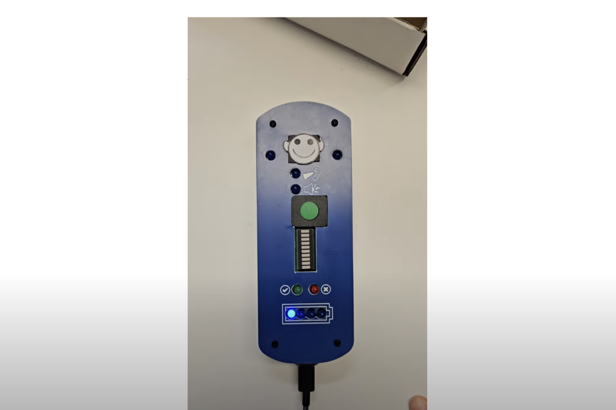 Olin Undergrads Demo LEDs with Icons Prototype for Early Childhood Hearing Screening Device