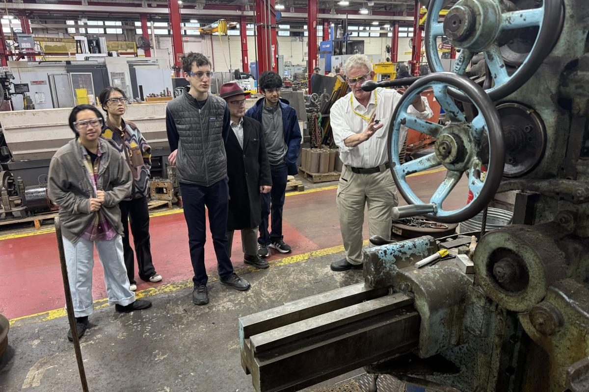 Students in Coby Unger's How-It’s-Made IRL Co-Curricular at the MBTA. 
