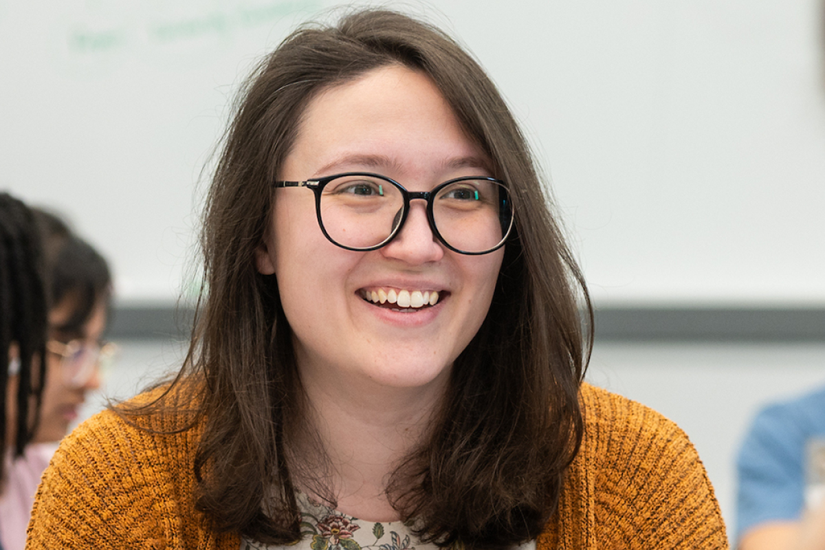 Photo of Victoria Preston leading class in Probabilistic Robotics