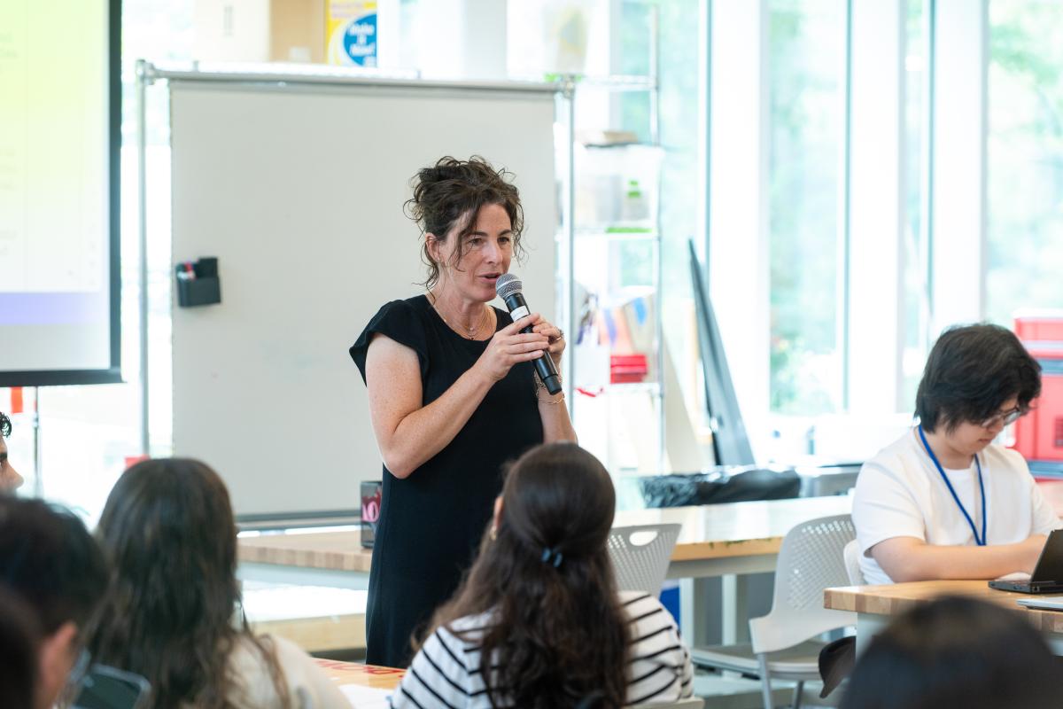 Professor Gillian Epstein speaks at a recent event. 