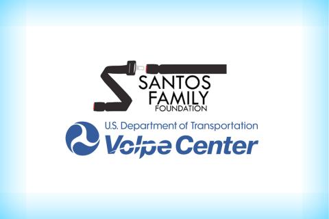 Logos for the Santos Family Foundation and Volpe Center