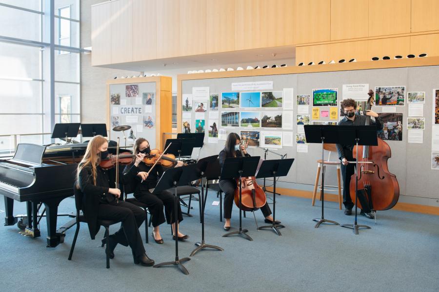 The Wired Ensemble perform in Milas Hall during Fall Expo in 2021.