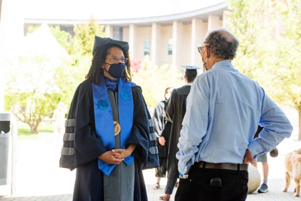 President Barabino in her regalia on Commencement day 2021