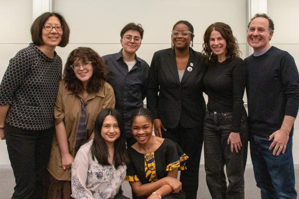 Group photo of Wellesley College Computer Science Story Slam performers and coaches