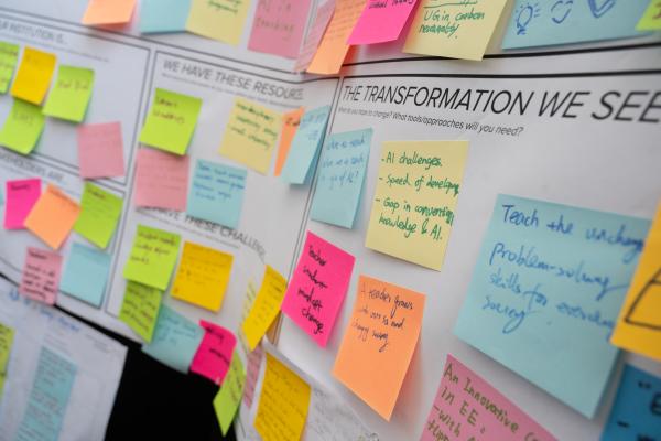 Post-It notes on poster