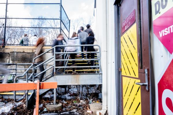 SIRC Students walking up stairs