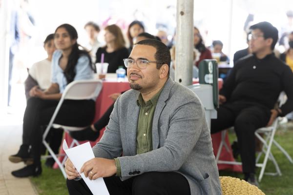 Amon Millner, Olin professor, listen during a recent Olin Story Slam.